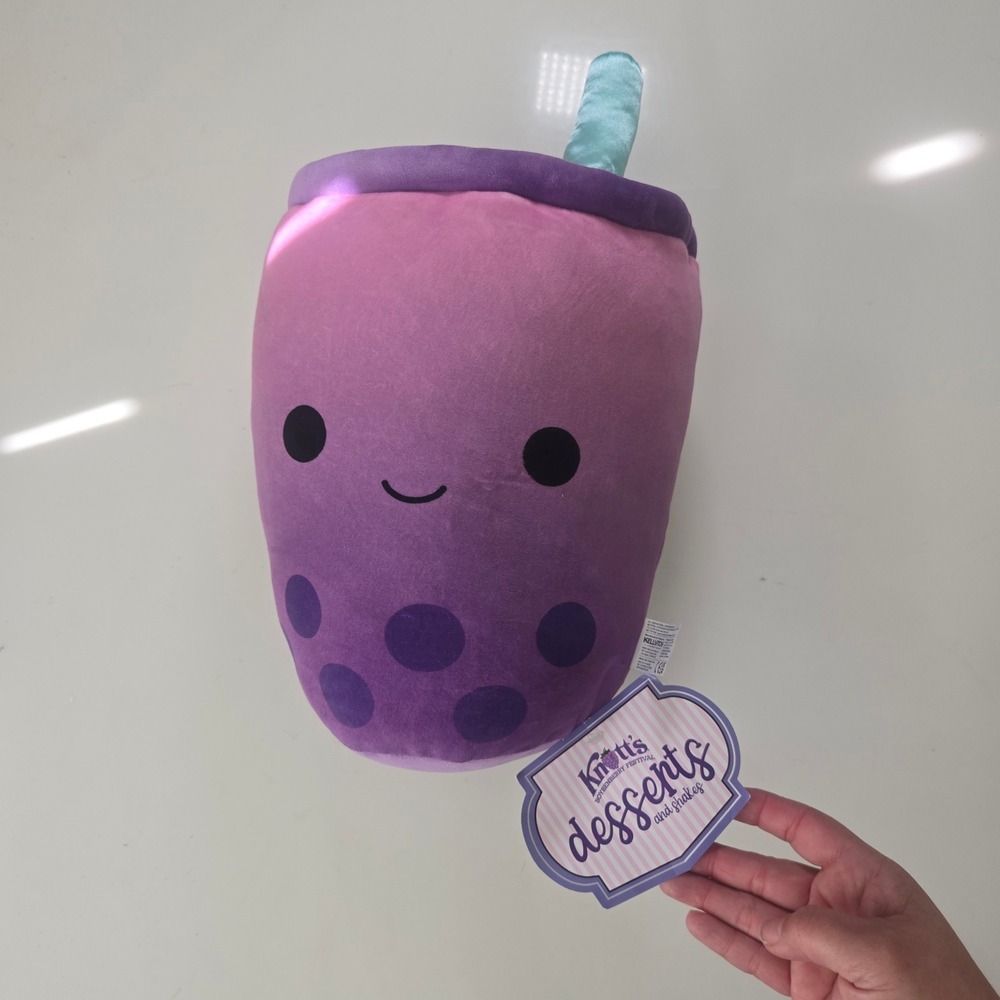 Knott's Boysenberry Festival Squishmallow Purple Boba Tea Plush 12 Inch NWT